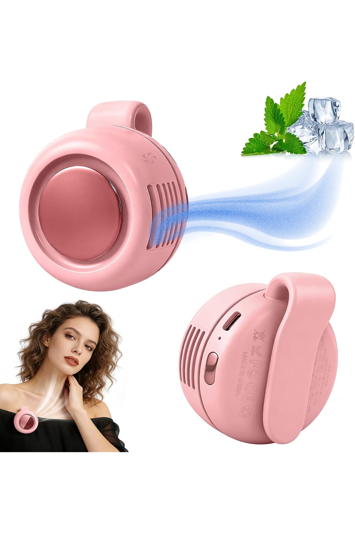 Klipsli, Boyna Asılabilir, Pervanesiz Mini Fan
